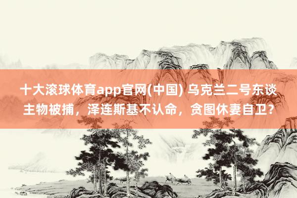 十大滚球体育app官网(中国) 乌克兰二号东谈主物被捕，泽连斯基不认命，贪图休妻自卫？