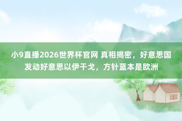 2026世界杯滚球中国官网 真相揭密,好意思国发动好意思以伊战役,经营正本是欧洲