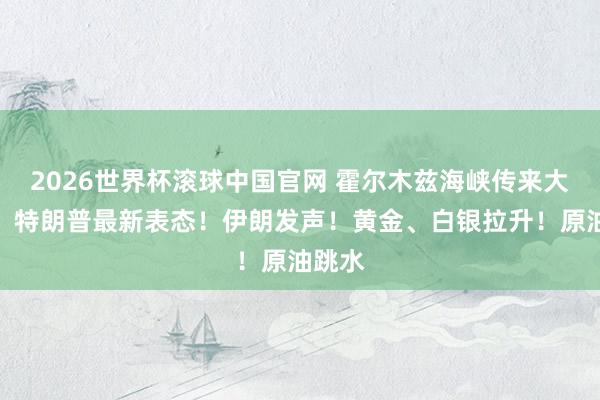 2026世界杯滚球中国官网 霍尔木兹海峡传来大音讯!特朗普最新表态!伊朗发声!黄金、白银拉升!原油跳水