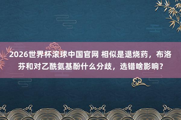 2026世界杯滚球中国官网 相似是退烧药,布洛芬和对乙酰氨基酚什么分歧,选错啥影响?