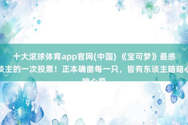 十大滚球体育app官网(中国) 《宝可梦》最感东谈主的一次投票!正本确凿每一只,皆有东谈主暗暗心爱
