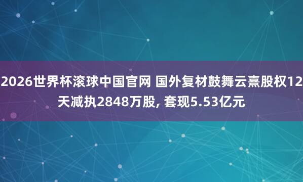 2026世界杯滚球中国官网 国外复材鼓舞云熹股权12天减执2848万股, 套现5.53亿元