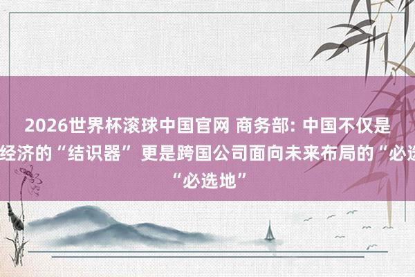 2026世界杯滚球中国官网 商务部: 中国不仅是众人经济的“结识器” 更是跨国公司面向未来布局的“必选地”