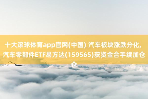 十大滚球体育app官网(中国) 汽车板块涨跌分化, 汽车零部件ETF易方达(159565)获资金合手续加仓