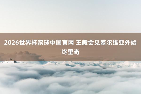 2026世界杯滚球中国官网 王毅会见塞尔维亚外始终里奇