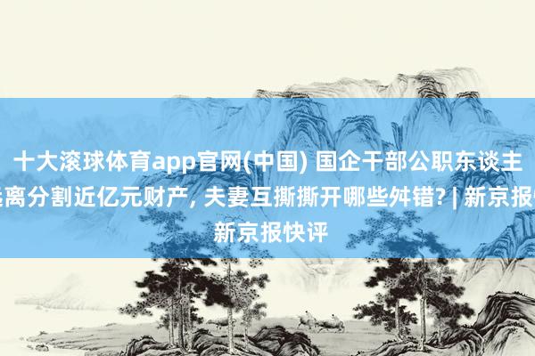 十大滚球体育app官网(中国) 国企干部公职东谈主员远离分割近亿元财产， 夫妻互撕撕开哪些舛错? | 新京报快评