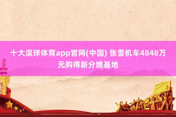 十大滚球体育app官网(中国) 张雪机车4848万元购得新分娩基地
