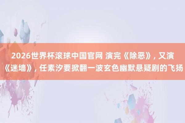 2026世界杯滚球中国官网 演完《除恶》， 又演《迷墙》， 任素汐要掀翻一波玄色幽默悬疑剧的飞扬