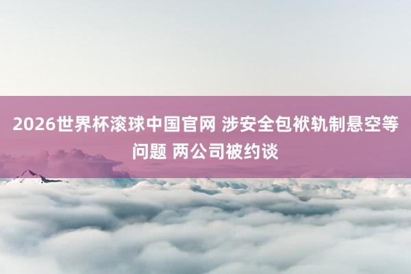 2026世界杯滚球中国官网 涉安全包袱轨制悬空等问题 两公司被约谈