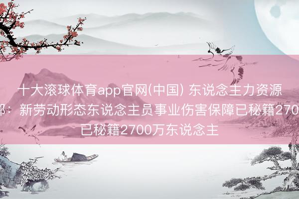 十大滚球体育app官网(中国) 东说念主力资源和社会保障部:新劳动形态东说念主员事业伤害保障已秘籍2700万东说念主