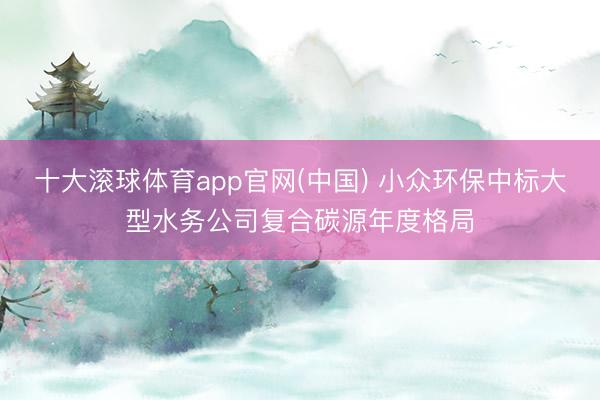 十大滚球体育app官网(中国) 小众环保中标大型水务公司复合碳源年度格局